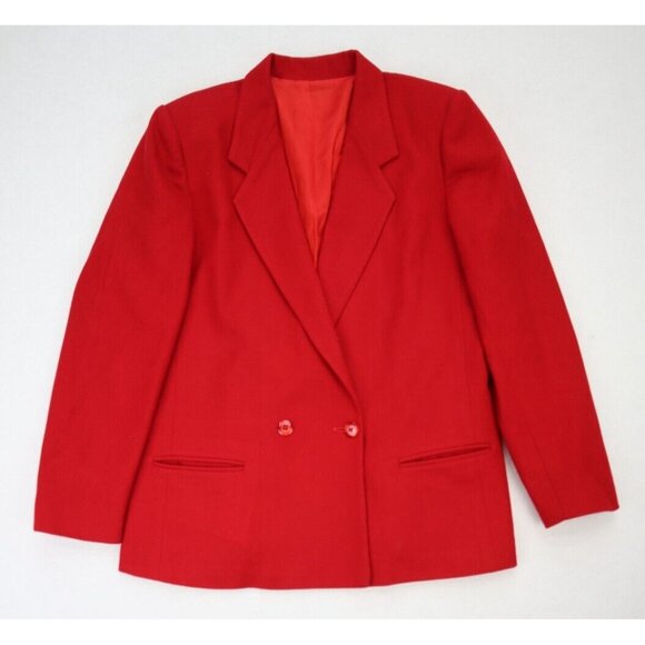 Mark Alexander Vintage Skirt Suit Size 12P Red Pleated Midi - Picture 4 of 16